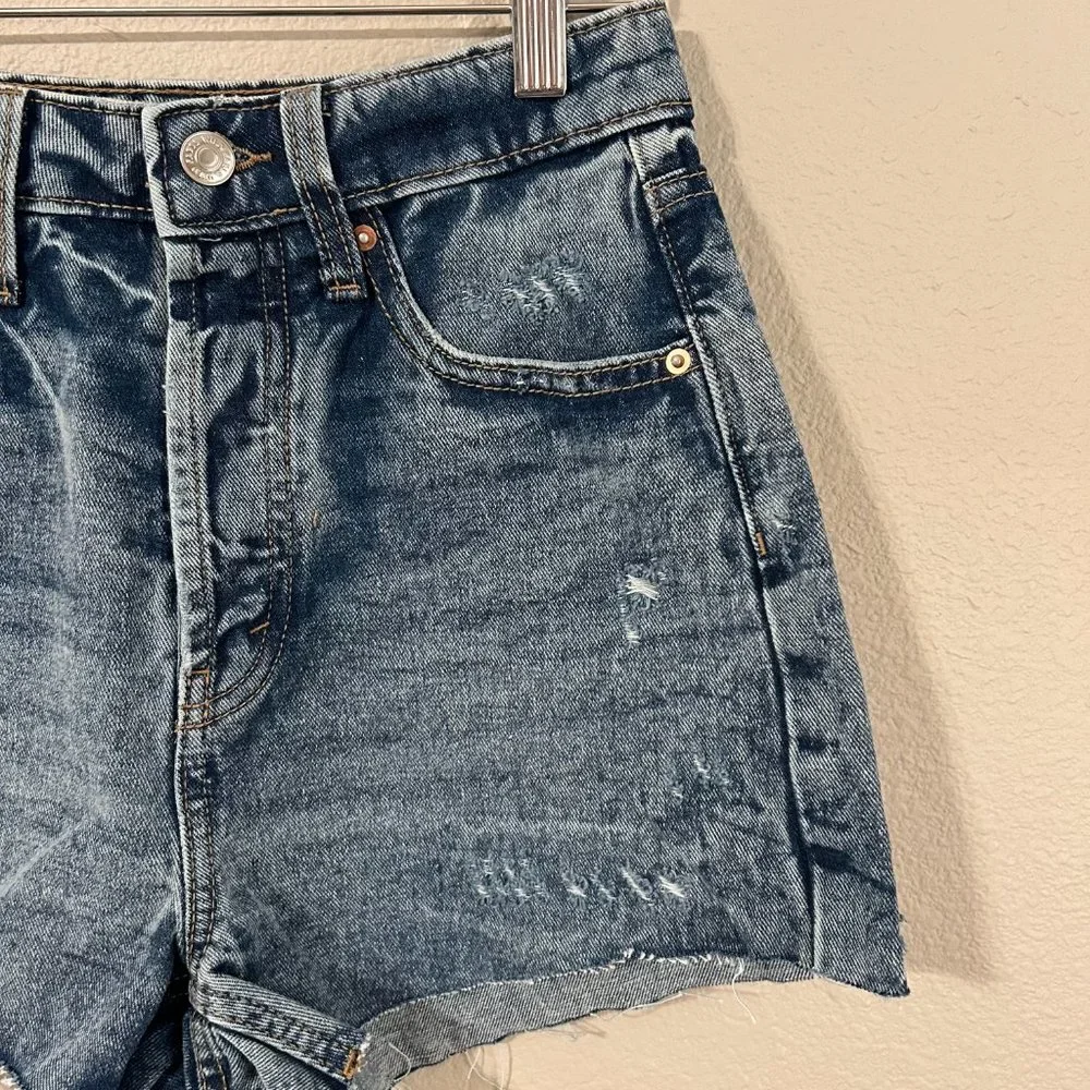 Women's Wild Fable Medium Wash Distressed Highest Rise Cutoff Jean Shorts